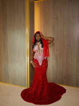 Charming Burgundy Sleeveless Sequin Prom Dresses Mermaid Sheath With Gem
