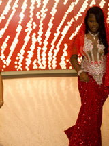 Charming Burgundy Sleeveless Sequin Prom Dresses Mermaid Sheath With Gem