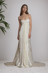 Summer Boho Pleats Straps Sleeveless Floor Length Evening Bridesmaid Dresses