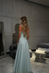 Romantic Off-The-Shoulder Chiffon Sleeveless Prom Dress Beads Pleats With  Zipper