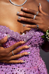 Dazzling Lilac Sweetheart Strapless Sleeveless Sequins Prom Dresses Mermaid Beads With High Split