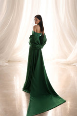 Elegant Emerald Green Halter Sleeveless Mermaid Prom Dresses Side Split With Pleats