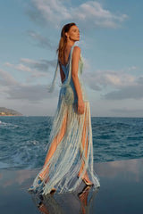 Chic Sky Blue Sweetheart Straps Sleeveless Mermaid Prom Dresses Sheath With Pleats