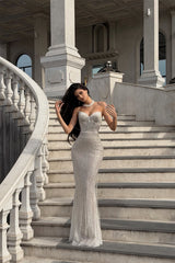 Timeless Sweetheart Spaghetti-Straps Sleeveless Mermaid Prom Dresses Sheath With Zipper