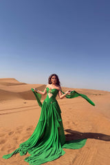 Charming Green Sweetheart Strapless Sleeveless Chiffon Prom Dresses Gem With Pleats