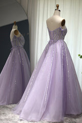 A Line Sleeveless Prom Dress UK with Flower Strapless Tulle and Appliques Sequins-ballbellauk