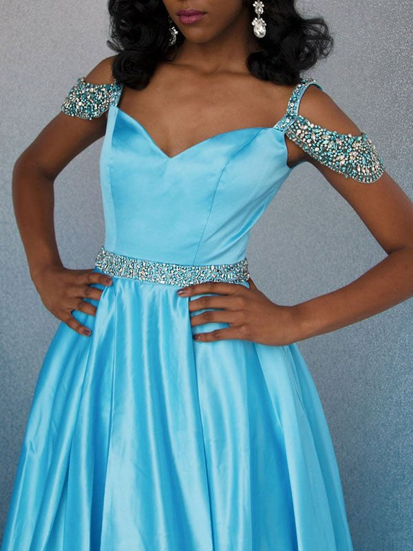 A-Line Sweetheart Sleeveless With Beading Elegant Evening Dress-ballbellauk