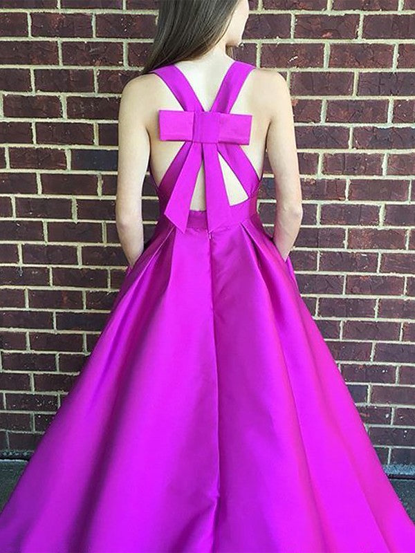 A-Line V-neck Sleeveless With Ruffles Elegant Evening Dress-ballbellauk