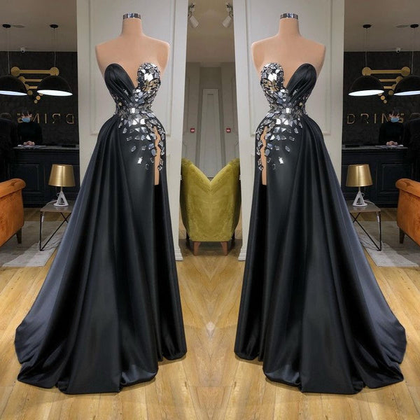 Amazing Crystal Long Prom Dress With Split On Sale Sweetheart-ballbellauk