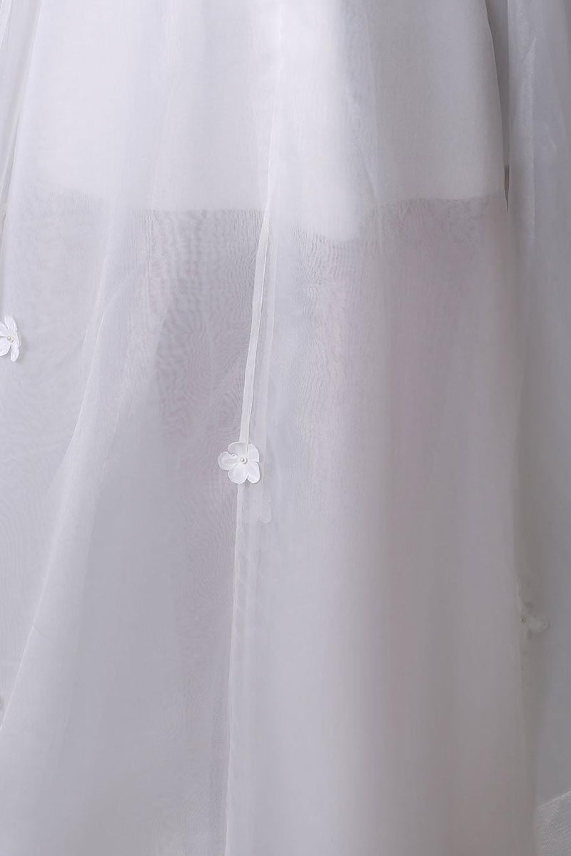 Asymmetrical Organza Wedding Dress High Low A-Line With Lace Beading Flower Exclusive-Ballbella