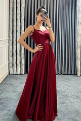 Beaded Sweetheart A-Line Prom Dress UK with Spaghetti Straps-ballbellauk