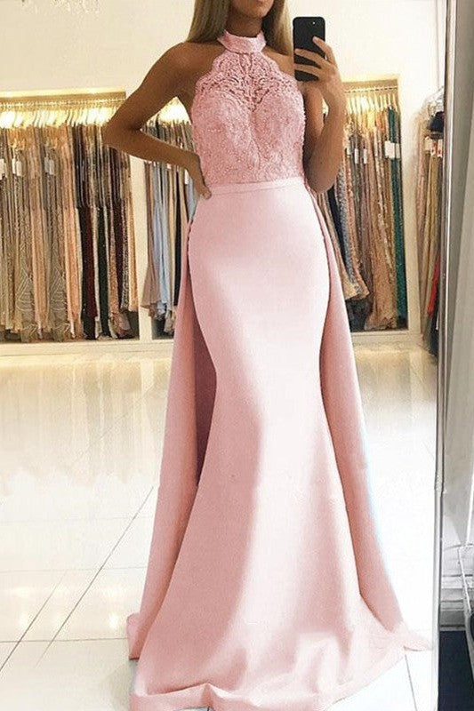 Beautiful Sleeveless Mermaid Lace Elegant Evening Dress-ballbellauk