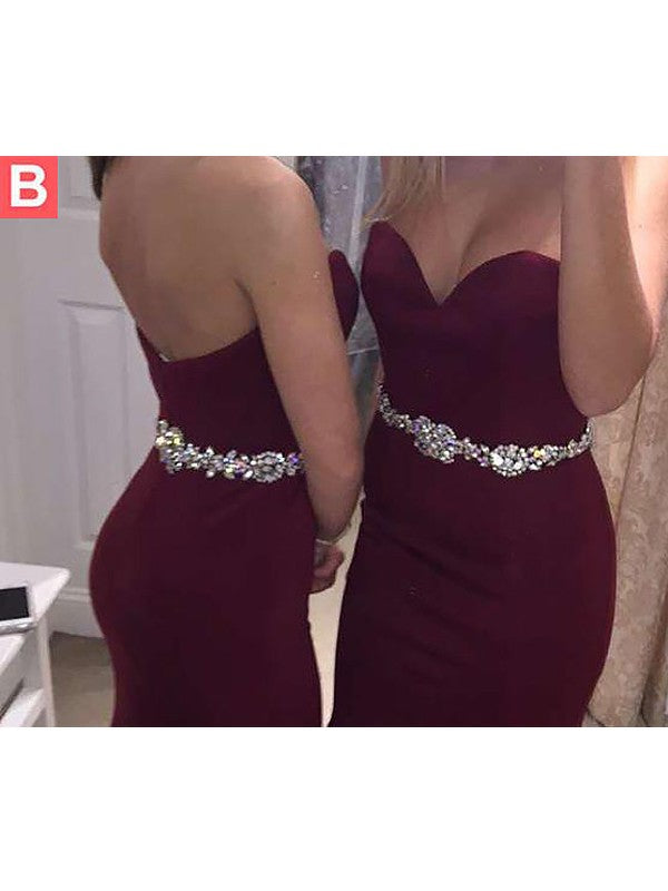 Beautiful Sleeveless Mermaid Sweetheart Satin Beading Prom Dress-ballbellauk