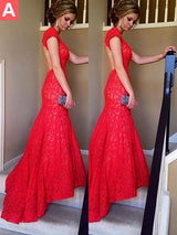 Beautiful Sleeveless Mermaid V-neck Lace Ruffles Prom Dress-ballbellauk