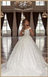 Charming Princess Long White Off-the-Shoulder Glitter Long Bridal Gowns On Sale-ballbellauk