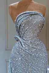 Charming Sequins Beads Long Prom Dress Overskirt Strapless-ballbellauk