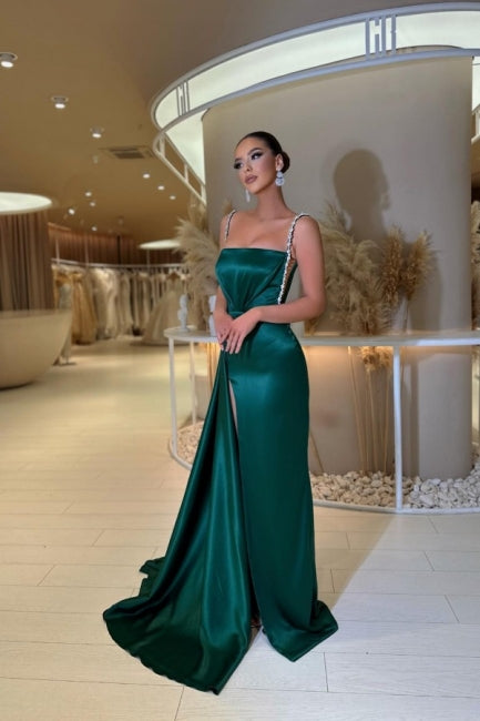 Charming Spaghetti-Straps Sleeveless Long prom Dresses Sequined-ballbellauk
