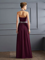 Chic Halter Beading Sleeveless Long Evening Dress Chiffon-ballbellauk