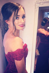 Chic Mermaid Off-the-Shoulder Sleeveless Lace Beading Prom Dress-ballbellauk