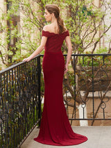 Chic Mermaid Off-the-Shoulder Sleeveless Lace Spandex Prom Dress-ballbellauk