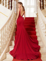 Chic Mermaid Straps Ruffles Sleeveless Spandex Prom Dress-ballbellauk