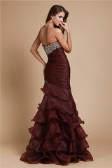 Chic Mermaid Sweetheart Beading Sleeveless Long Evening Dress-ballbellauk