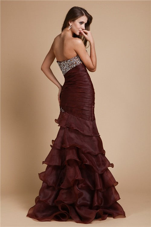 Chic Mermaid Sweetheart Beading Sleeveless Long Evening Dress-ballbellauk