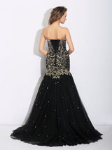 Chic Mermaid Sweetheart Sleeveless Long Elegant Evening Dress-ballbellauk