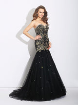 Chic Mermaid Sweetheart Sleeveless Long Elegant Evening Dress-ballbellauk