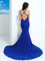Classic Straps Beading Sleeveless Long Evening Dress Chiffon-ballbellauk