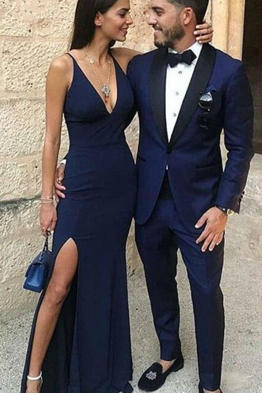 Classic Straps V-neck Sleeveless Long Spandex Dress-ballbellauk