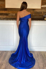 Designer Sheath Ruched One-Shoulder Sleeveless Prom Dress-ballbellauk