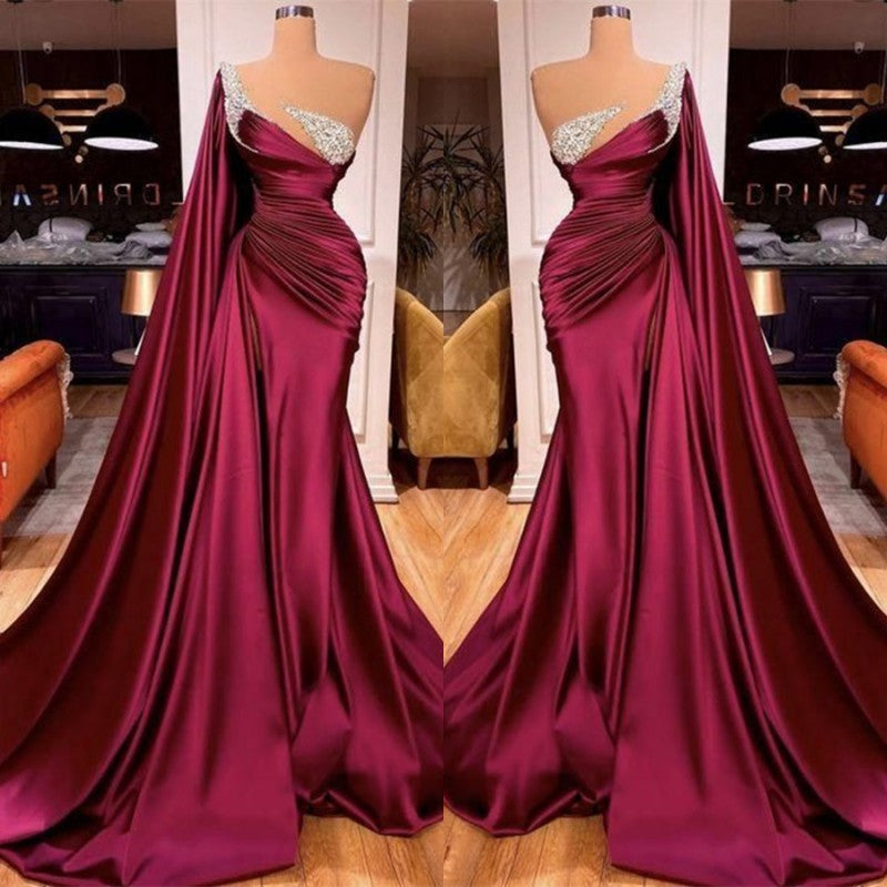 Elegant Mermaid Beadings Evening Evening Dresses WIth Ruffles-ballbellauk