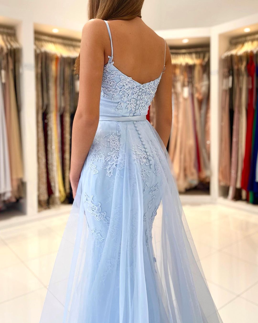 Stunning Strapless Mermaid Slit Evening Dress With Appliques