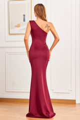 Elegant Mermaid One Shoulder Evening Dress With Beads Online-ballbellauk