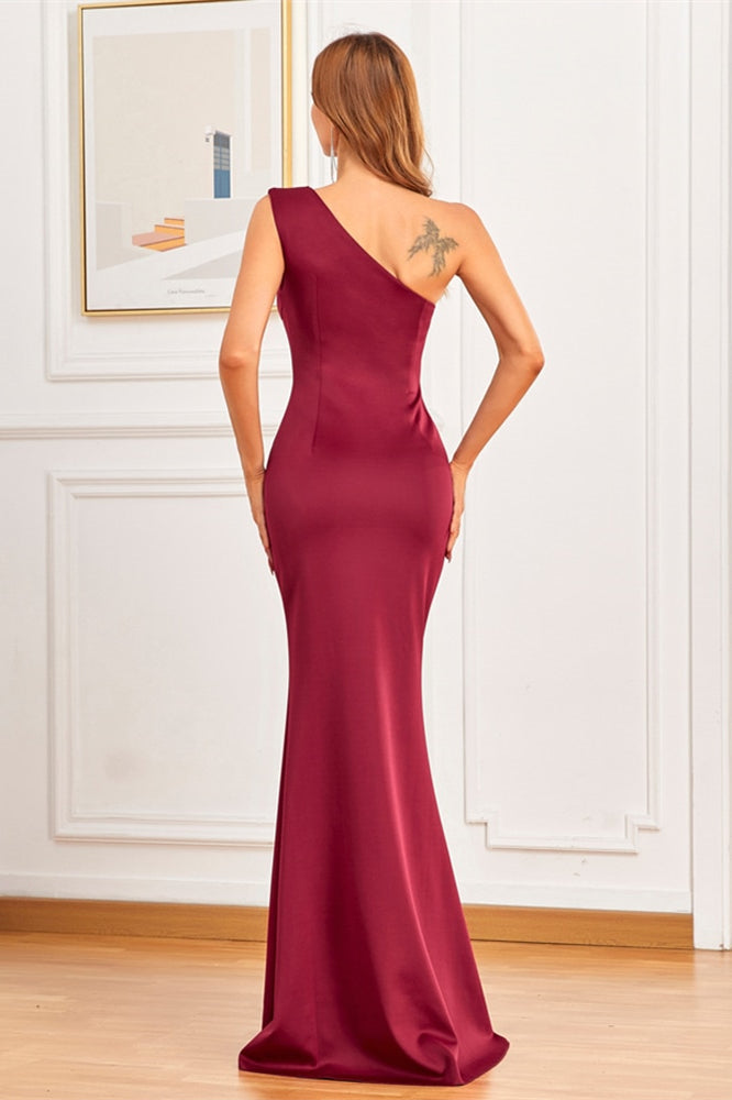 Elegant Mermaid One Shoulder Evening Dress With Beads Online-ballbellauk