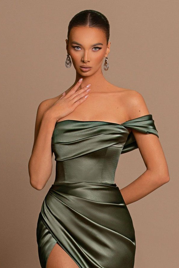 Elegant Off-the-Shoulder Formal Wears Mermaid Long With Split-ballbellauk