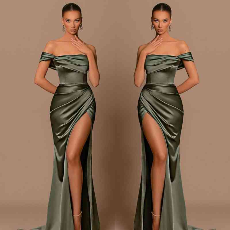 Elegant Off-the-Shoulder Formal Wears Mermaid Long With Split-ballbellauk