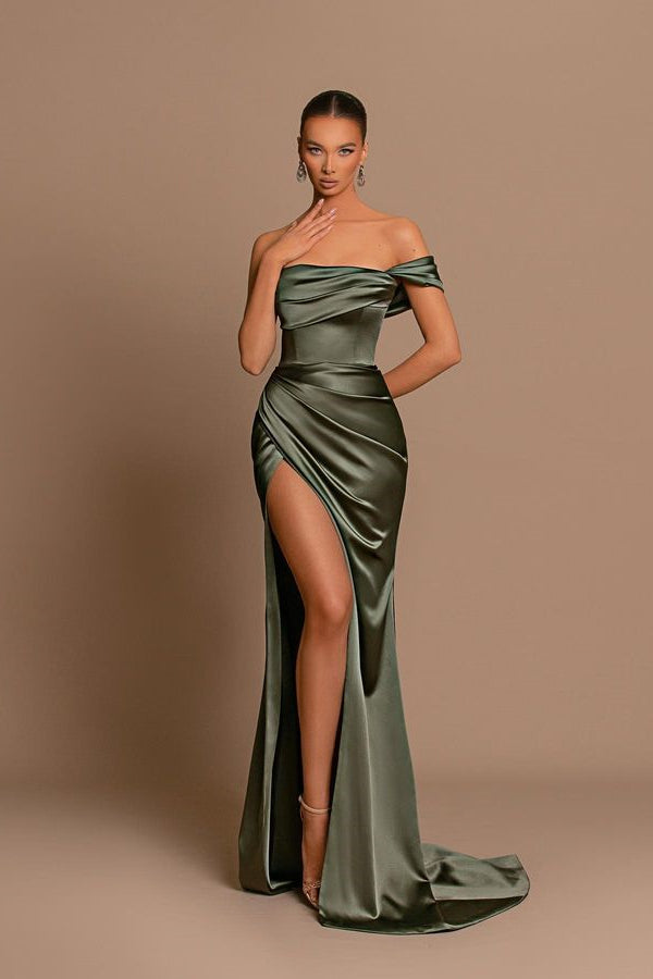 Elegant Off-the-Shoulder Formal Wears Mermaid Long With Split-ballbellauk