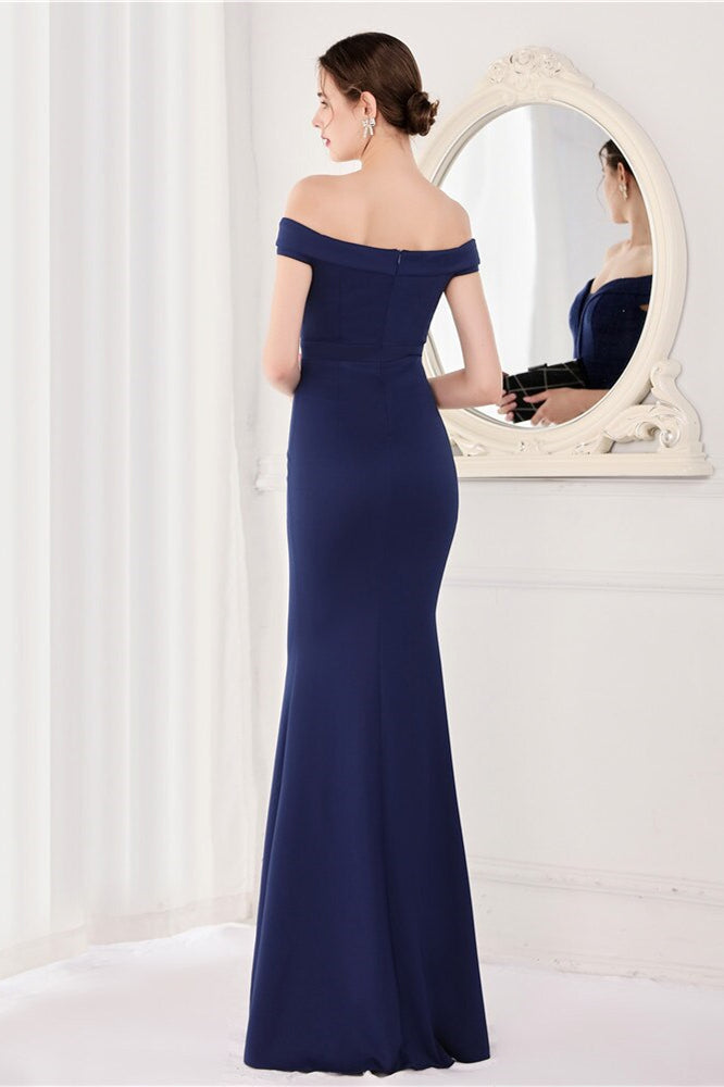 Elegant Off-The-Shoulder Mermaid Evening Dress-ballbellauk