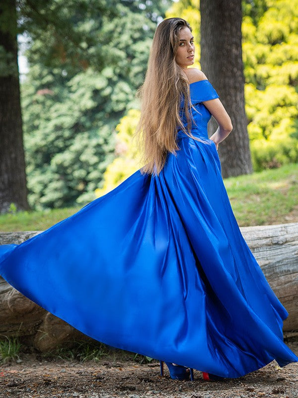 Elegant Royal Blue Split Long Evening Dress-ballbellauk