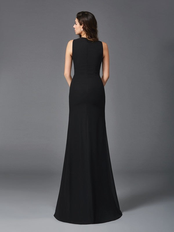 Elegant Scoop Beading Sleeveless Long Evening Dress Chiffon-ballbellauk
