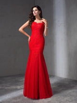 Elegant Scoop With Appliques Sleeveless Long Lace Prom Dress-ballbellauk