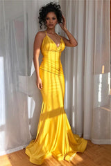 Elegant Spaghetti-Straps Mermaid Long Evening Gown-ballbellauk