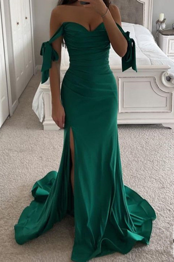 Emerald Green Sweetheart Mermaid Prom Dress UK With Split-ballbellauk