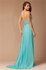 Empire Sweetheart Long Chiffon Beading Sleeveless Prom Dress-ballbellauk