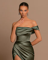 Glamorous Mermaid Strapless Prom Dress UK with Split for Party-ballbellauk