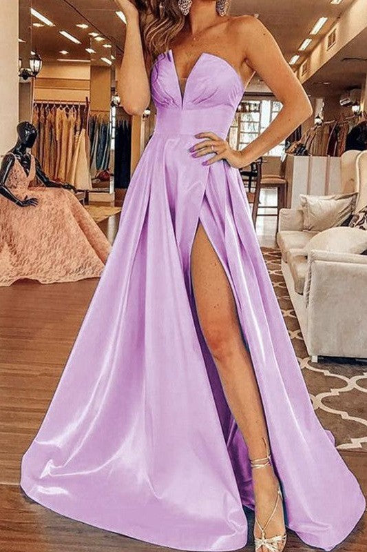 Glamorous Party Dress Ruffles Strapless Sleeveless Prom Dress-ballbellauk