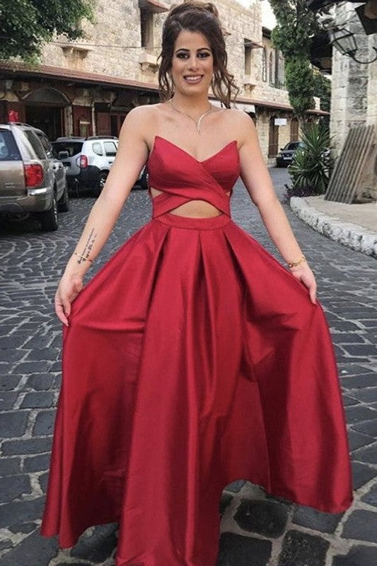 Glamorous Party Dress Ruffles Sweetheart Sleeveless Long Prom Dress-ballbellauk
