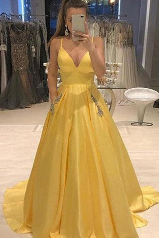 Glamorous Party Dress Ruffles V-neck Sleeveless Prom Dress-ballbellauk